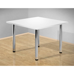 Jídelní stůl 80x80 cm s kovovými nohami lamino: bílá