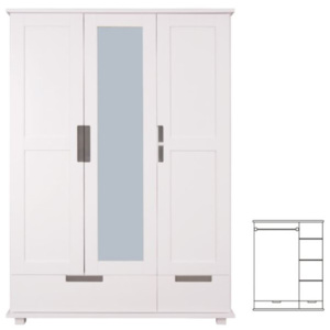 Bílá šatní skříň s prosklenými dveřmi Severka
