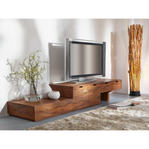 TV stolek z indického masivu palisandr Barva Barva č. 3 - Světlé Medová TVC-T2SC