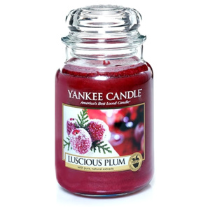 Yankee Candle - Luscious Plum 623g - NA OBJEDNÁVKU !! (Úžasně bohatá a výrazná sváteční vůně. Aroma pocukrovaných švestek výborně doplní vánoční atmos
