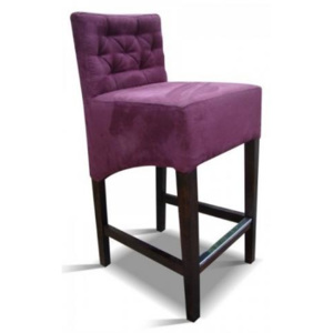 Moderní prošitá barová židle, tmavě fialová