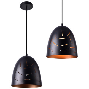 [lux.pro]® Dekoratívní designové závěsné svítidlo / stropní svítidlo - černá / měď (1 x E27) HT169903