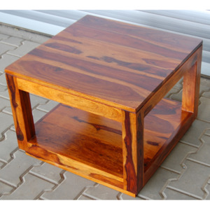 Konferenční stolek 60x60x45 z indického masivu palisandr Barva Barva č. 4 - Tmavě medova SI-965