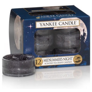 Yankee Candle - čajové svíčky Midsummers Night 12ks (Omamná a mužná směs pižma, pačuli, šalvěje a mahagonové kolínské. Krásná a velmi smyslná, přesto 