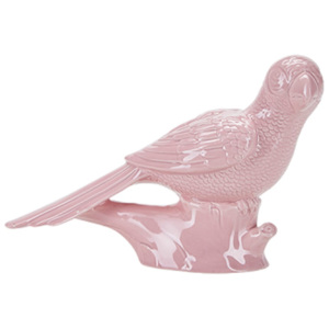 Růžová keramická soška ve tvaru papouška Miss Étoile