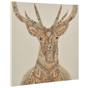[art.work] Dekorační obraz na stěnu - jelen - plátno napnuté na rámu - 80x80x3,8 cm