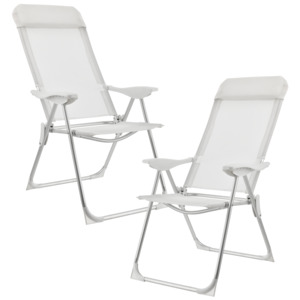 [casa.pro]® Campingové židle - rybářské křeslo set,108 x 58 cm,43 cm,bilá