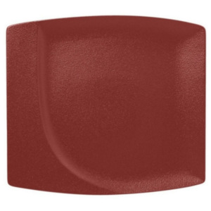 Talíř mělký čtvercový 32cm - tmavě červená