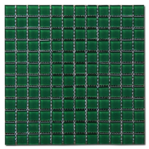 L026 Mozaika skleněná zelená lahvová 29,7x29,7cm sklo