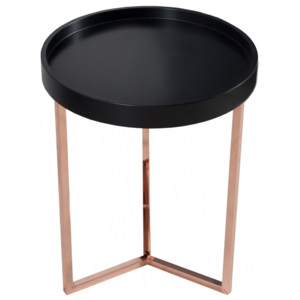 Inviro Odkládací stolek VETIL 40 cm, černá/měď