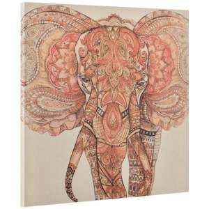 [art.work] Dekorační obraz na stěnu - slon - plátno napnuté na rámu - 90x90x3,8 cm