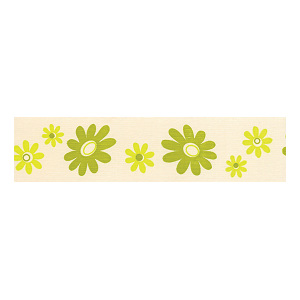 Bordura papírová Květy zelené - šířka 5cm x délka 5m