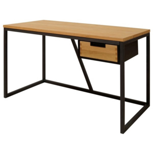 Pracovní stůl Nero 130 cm, černá/dub SCHDN92082-1 SCANDI