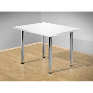 Jídelní stůl 100x80 cm s kovovými nohami lamino: bílá
