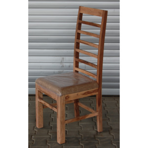 Židle Rami s polstrovaným sedákem z indického masivu palisandr Barva Only stain RAMI-CHT