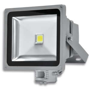 Reflektor LED s čidlem, COB, 30W, 5000 K, 2100 lm, IP44 - šedý Barva světla: Teplá bílá