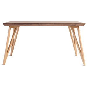 Jídelní stůl z masivního jasanového dřeva Charlie Pommier Triangle, 80 x 80 cm