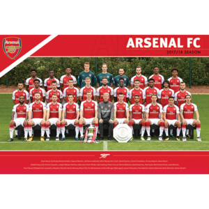 Plakát, Obraz - Arsenal FC - Team 17/18, (91,5 x 61 cm)
