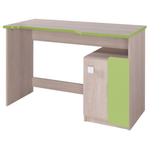 Pracovní stůl v dekoru dub v kombinaci se zelenou barvou typ D6 KN741