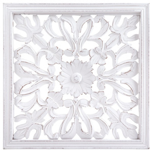 Dekorace - bílý panel s ornamentem