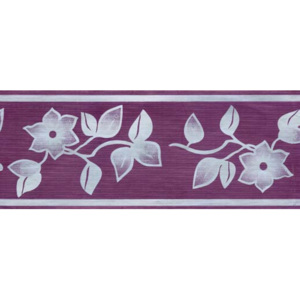 Bordura samolepící Květy fialové - šířka 7,8cm x délka 5m