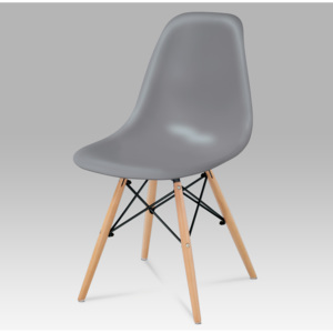 Artium Jídelní židle plast šedý / masiv buk / kov černý - CT-758 GREY