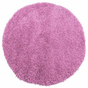 Kusový koberec Shaggy vlas 50 mm růžový kruh, Velikosti 80x80cm