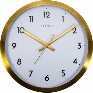 Designové nástěnné hodiny 2523gw Nextime Arabic Golg White 45cm (8717713017820)