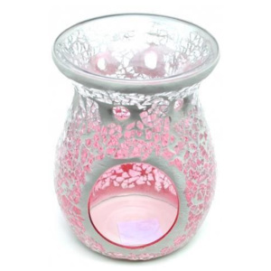 Yankee Candle - aromalampa Pink Fade Crackle (Nádherná skleněná aromalampa na vonné vosky Yankee Candle, růžová mozaika. )