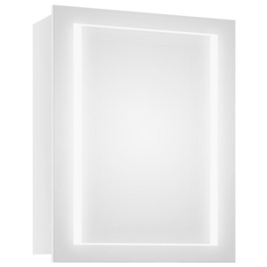 Bílá koupelnová skříňka se zrcadlem a LED osvětlením F1279