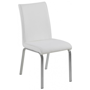 Jídelní židle Leona, ekokůže, bílá | -40 % SCHDNH000015314S SCANDI+