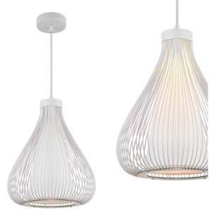 [lux.pro]® Dekorativní závěsná lampa 'Nizza' [bílá] - 1 x E27