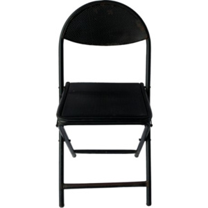 Industrial style, Černá kovová skládací židle 86x40x35cm (1540)