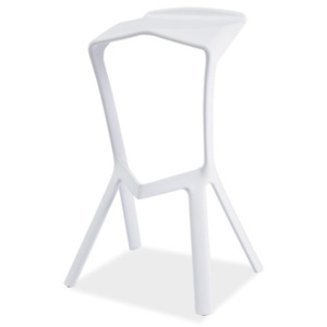 Barová plastová židle v bílé barvě KN765