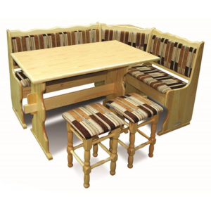Rohová lavice 2 set stůl + židle 120 barev