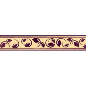 Bordura samolepící Lístečky tmavě fialové - šířka 3cm x délka 5m