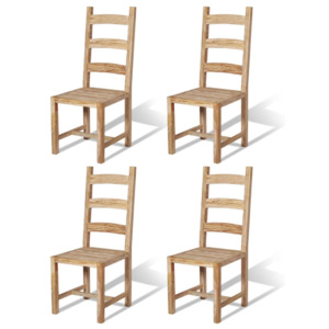 Masivní jídelní židle, 4 ks, teak, 45,5x53x111 cm
