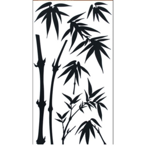 Samolepící pokojová dekorace Bambus černý 69x32cm