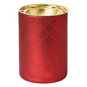 Yankee Candle - aromalampa Tartan Flicker (Červená aromalampa v kombinaci se zlatou barvou, elegantní a luxusní zároveň.)