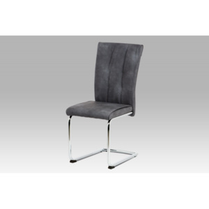 AutronicXML DCH-192 GREY - Jídelní židle koženka šedá / chrom