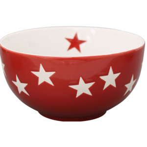 Porcelánová miska červená s Red Stars 400 ml (B7513)
