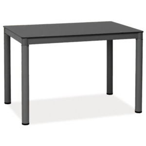 Jídelní stůl 110x60 cm se skleněnou deskou v tmavě šedé barvě KN733