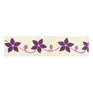 Bordura papírová Kytky fialové - šířka 5cm x délka 5m