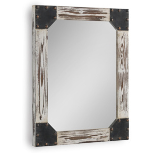 Bílé nástěnné zrcadlo Geese Washed, 57 x 70 cm