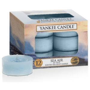 Yankee Candle - čajové svíčky Sea Air 12ks (Osvěžující vzduch na hrotu mořské vlny s dotekem vůně soli, bramboříku a růže. Maximálně vzdušná a svěží v