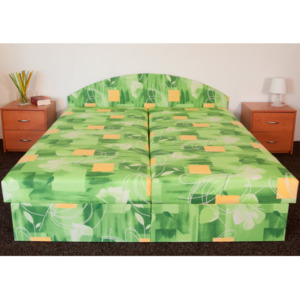 Čalouněná postel ÁJJA 180x200 cm, zelená látka DOPRODEJ