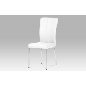 AutronicXML HC-602 WT - Jídelní židle, chrom / koženka bílá