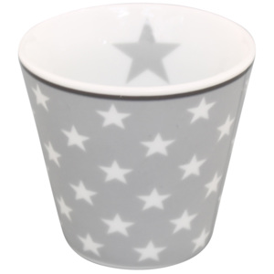Porcelánový hrnek na espresso Light grey star (ES46)
