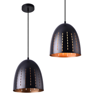 [lux.pro]® Dekoratívní designové závěsné svítidlo / stropní svítidlo - černá / měď (1 x E27) HT169902