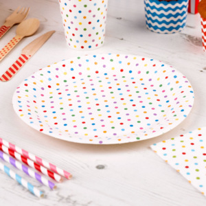 Sada 8 papírových talířů Neviti Carnival Dots